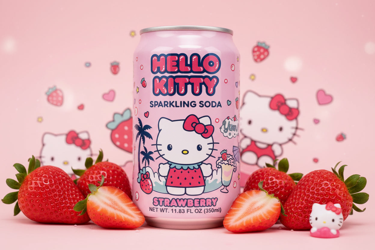 Hello Kitty Sparkling Soda Strawberry