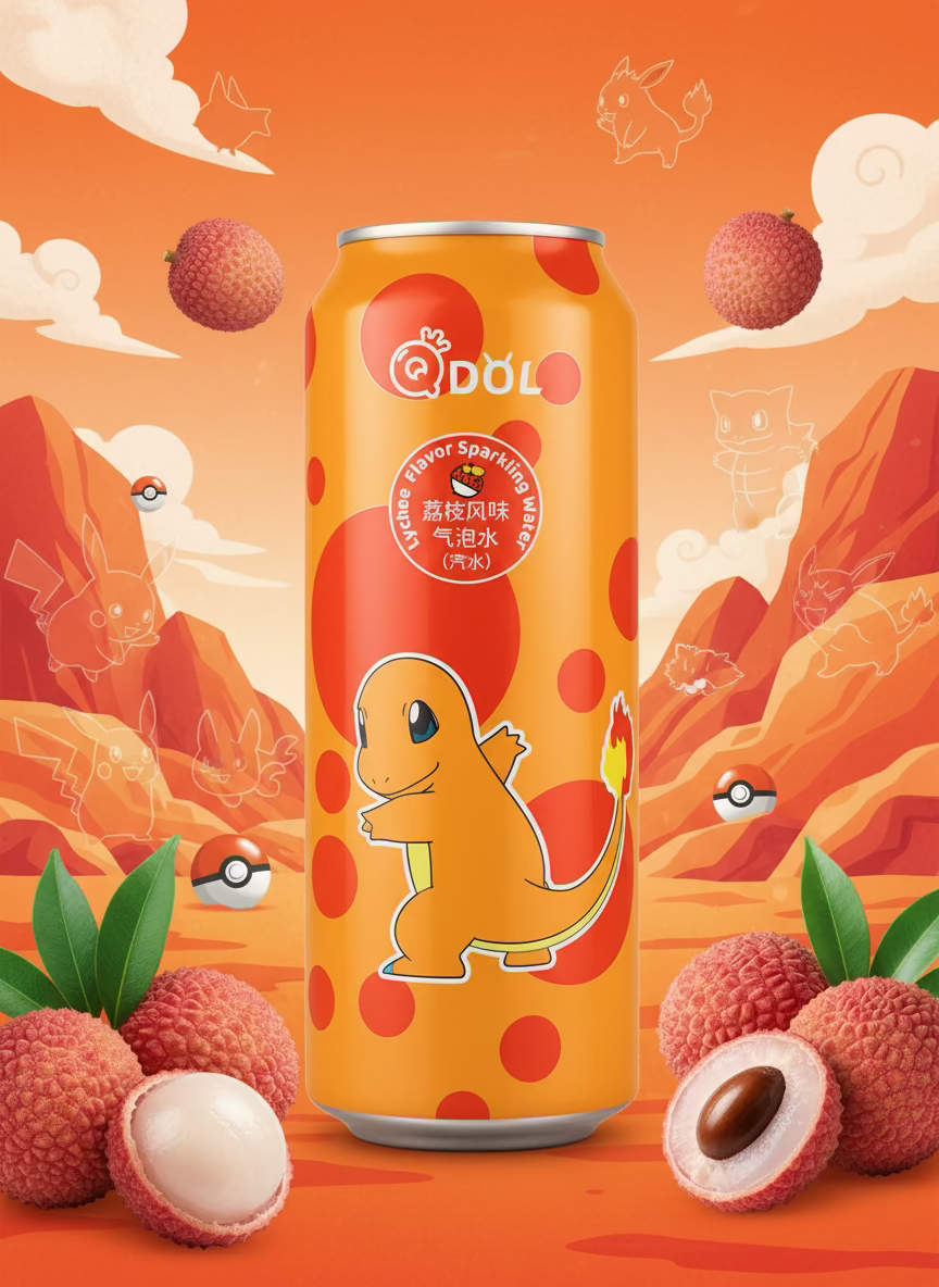 Refresco Pokemon Lychyee Charmander
